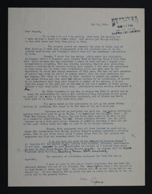 Agnes to Hannah Keenan Letter, May 16, 1944