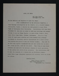 Maude Steiner to Officers and Chapters of Alpha Chi Omega Letter, 1916