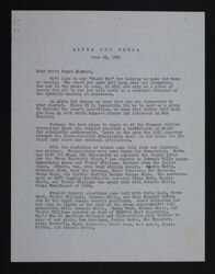 Judy Wanzer to Delta Kappa Alumnae Letter, June 23, 1961
