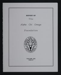 Report of The Alpha Chi Omega Foundation, Volume XIX, 1996-97