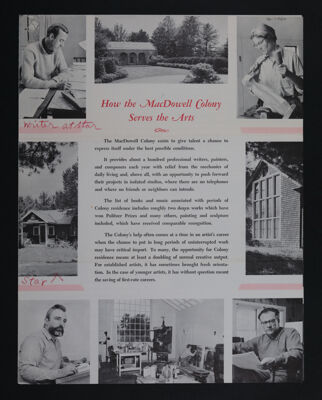 How the MacDowell Colony Serves the Arts Brochure, c. 1960