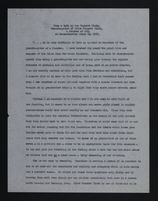 Ann Burnett Clark Massachusetts State Day Speech Section, April 26, 1952