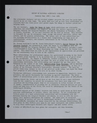 Report of National Altruistic Director, June 1960-June 1962