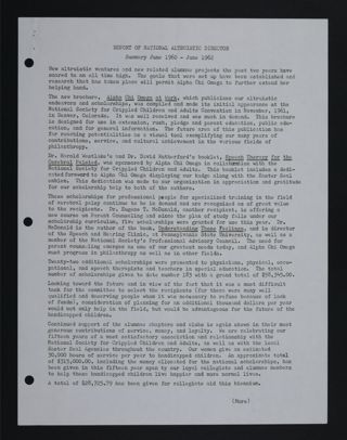 Report of National Altruistic Director, June 1960-June 1962