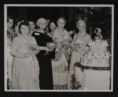 Founders with 50th Birthday Cake at Convention Photograph, June 1935