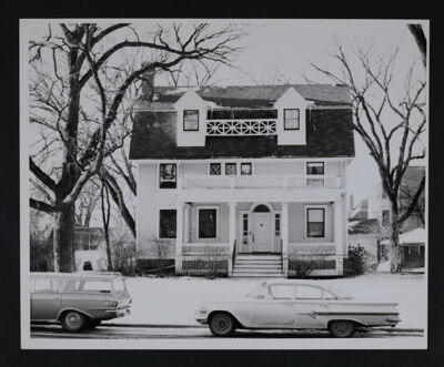 Delta Tau Chapter House in Winter Photograph, c. 1965