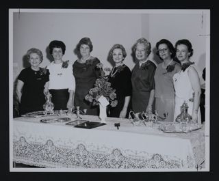 Officers with Delta Tau Chapter Installation Gifts Photograph, April 3, 1965