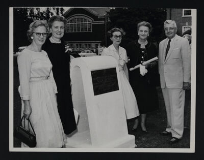 Sutherlin, Jones, Toole, Suppes and Humbert with Temporary Founders Memorial Photograph, June 29, 1960