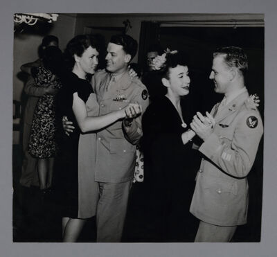 Alpha Psi Chapter Members Dancing with Soldiers Photograph, 1944