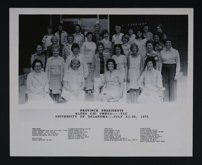 Province Presidents at Training Leadership Conference Photograph, July 21-25, 1975