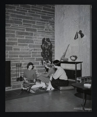 Three Delta Eta Chapter Members in Living Room Photograph, June 1959