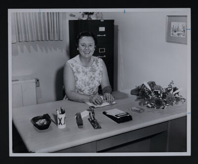 Kathryn Lenihan Working at Desk Photograph, c. 1970