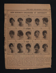 New Sorority Organized at University Newspaper Clipping, February 6, 1916