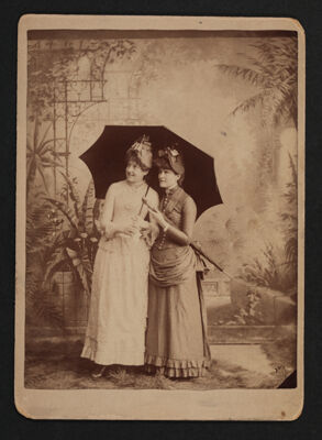 Louise Stuckey and Jennie Garver Flirting in the Park Cabinet Card, June 1887