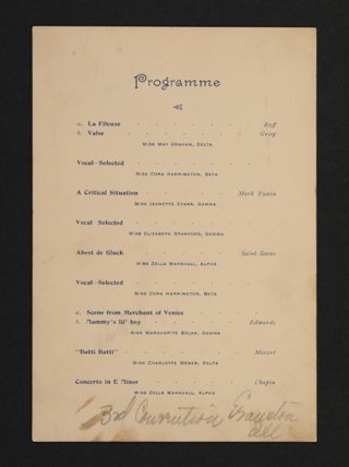 Third Convention Musicale Program, February 28-March 3, 1894