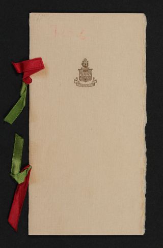 Rho Chapter 10th Annual Banquet Program, November 1, 1919