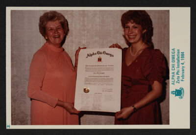 Two Alpha Chis at Zeta Phi Chapter Installation Photograph, February 4, 1984