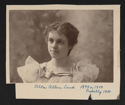Alta Allen Loud Portrait Photograph, c. 1900