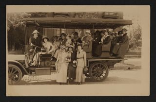 Group in Observation Car at Convention Postcard, June 28-July 2, 1915