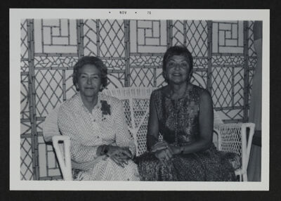 Blanche Denslow and Nina Blakley at Gamma Nu Chapter 25th Anniversary Celebration Photograph, November 1975