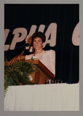 Julie Brown Receiving Award of Achievement Photograph, 1985