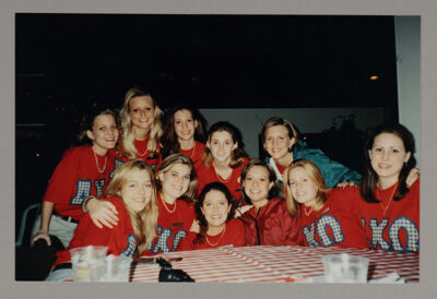 Delta Kappa Chapter Members in Red AXΩ Shirts Photograph, 1998