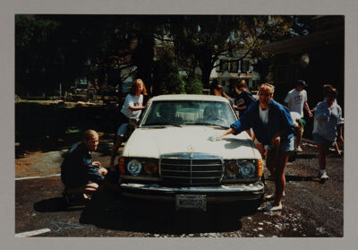 Eta Chapter Members Washing Car Photograph, Spring 1994