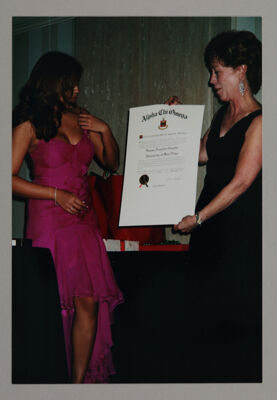 Donna Chereck Presenting Charter to Kappa Lambda Chapter Photograph, November 12, 2005