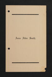 Anna Allen Smith Funeral Program, 1932