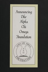 Announcing the Alpha Chi Omega Foundation Brochure, 1979
