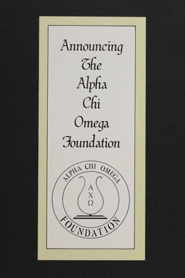 Announcing the Alpha Chi Omega Foundation Brochure, 1979