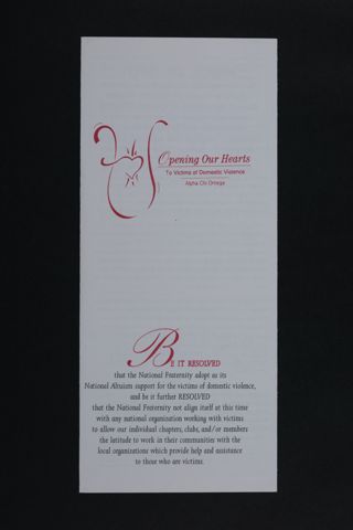 Opening Our Hearts to Victims of Domestic Violence Brochure