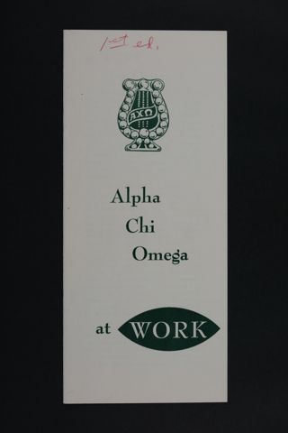 Alpha Chi Omega at Work Brochure, c. 1964