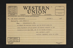 Mrs. Matthew H. Scott to Scobey Cunningham Telegram, October 4, 1950