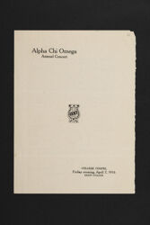 Alpha Chi Omega Annual Concert, April 7, 1916