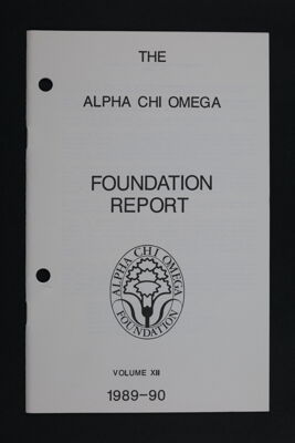 Alpha Chi Omega Foundation Report, Volume XII, 1989-90