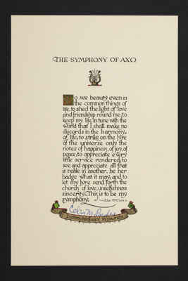 The Symphony of Alpha Chi Omega with Signature