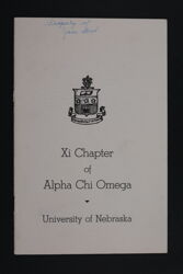 Xi Chapter of Alpha Chi Omega Potential New Member Booklet, 1939