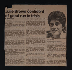 Julie Brown Confident of Good Run in Trials Newspaper Clipping, c. 1983