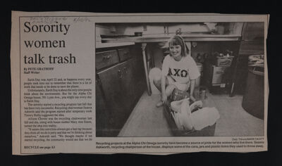Sorority Women Talk Trash Newspaper Clipping, May 15, 1992