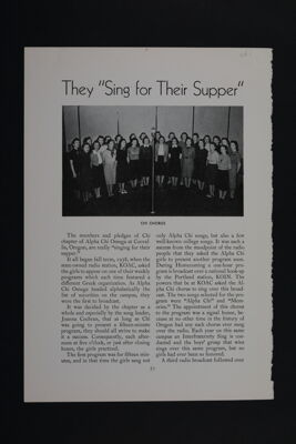 They 'Sing for Their Supper' Magazine Clipping, November 1939