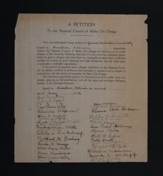 A Petition to the National Council of Alpha Chi Omega - Millikin University, May 2, 1913