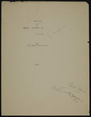 "The History of Alpha Omicron Pi" Typed Pages, 1923