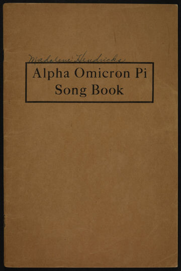 Alpha Omicron Pi Song Book, 1921
