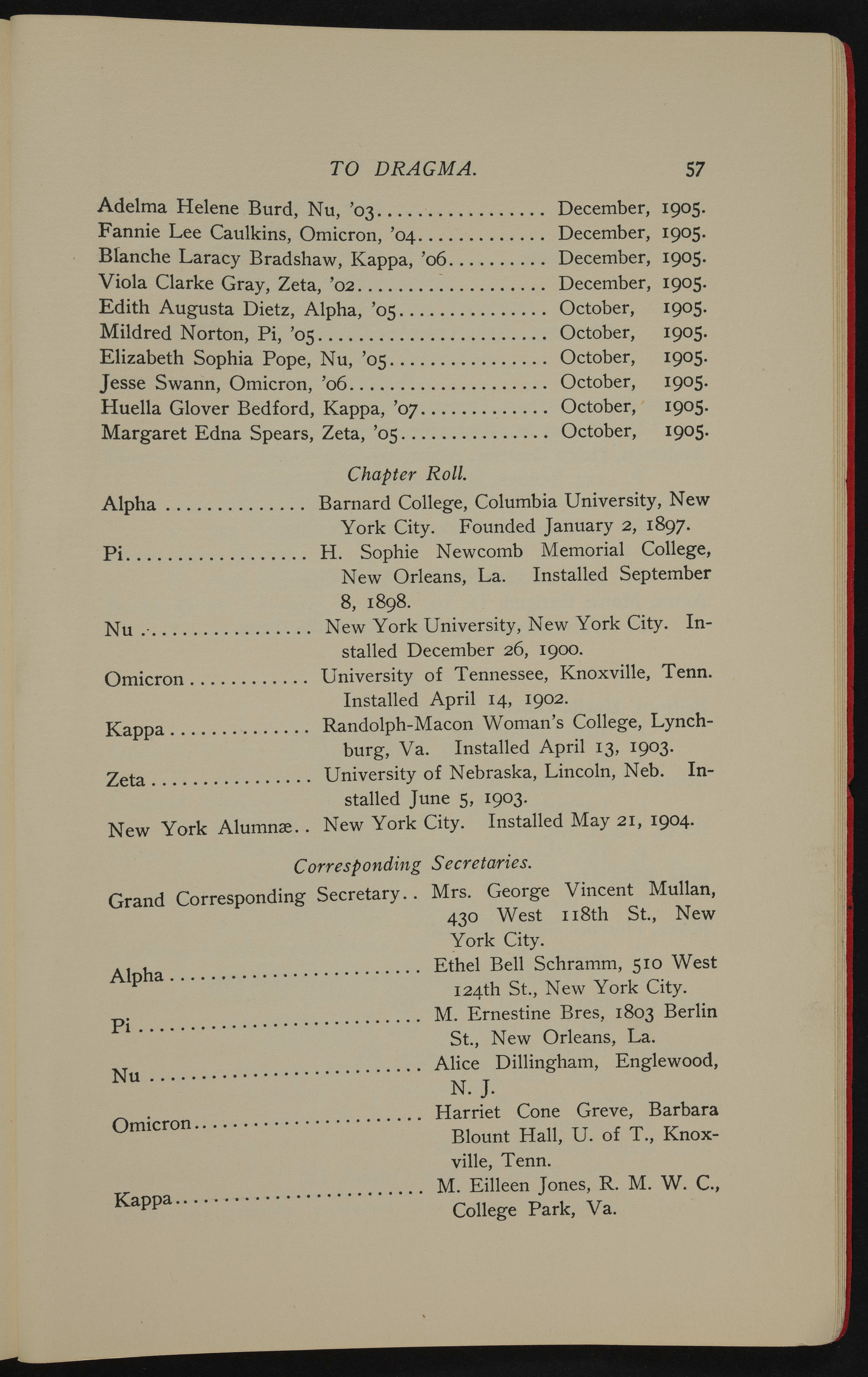 First Alumnae Chapter Installed