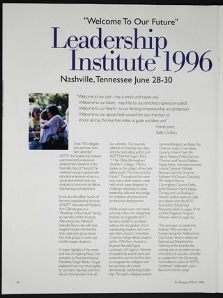 "Welcome to Our Future": Leadership Institute 1996 Magazine Clipping, Fall 1996