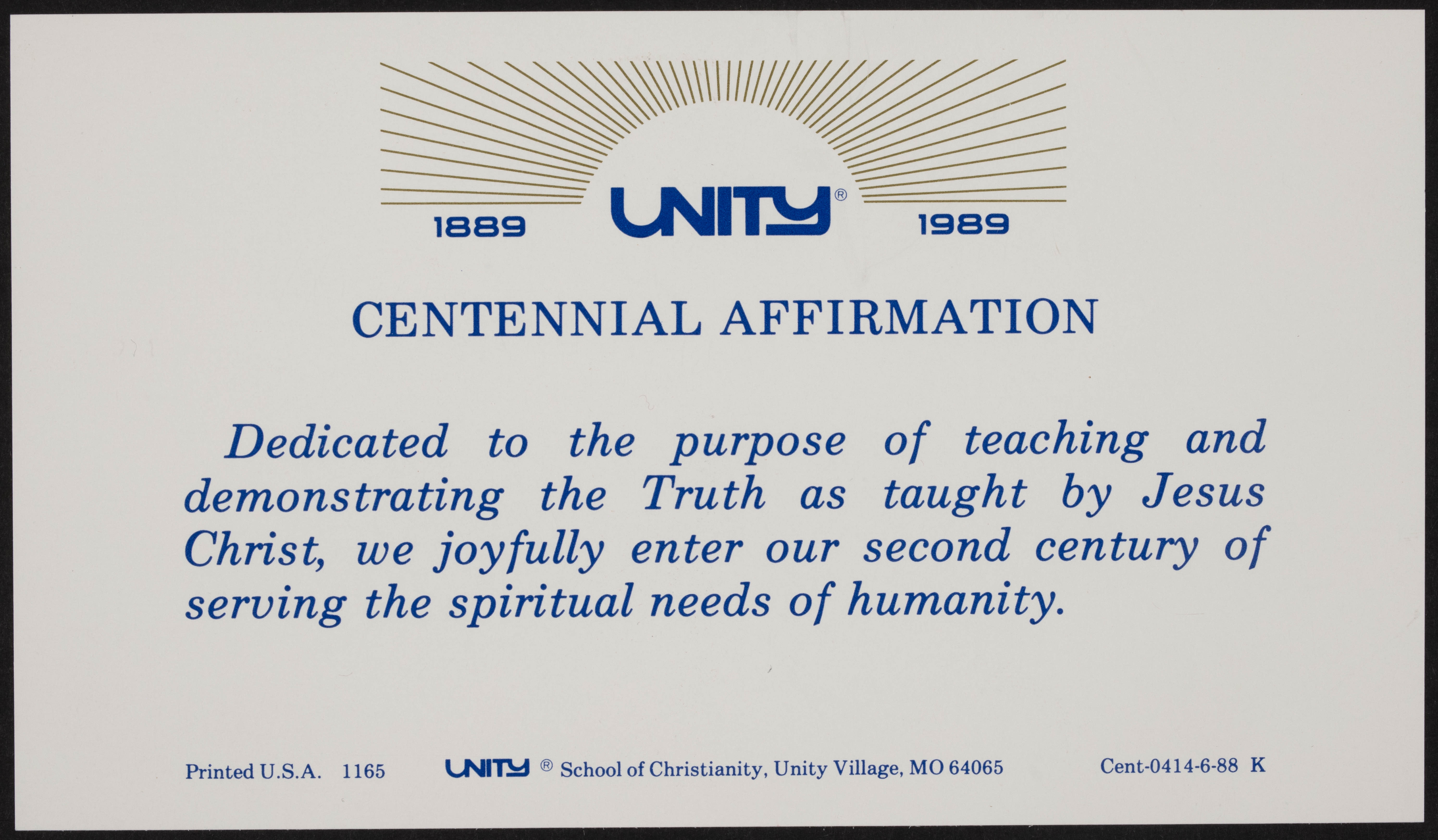 Unity Centennial