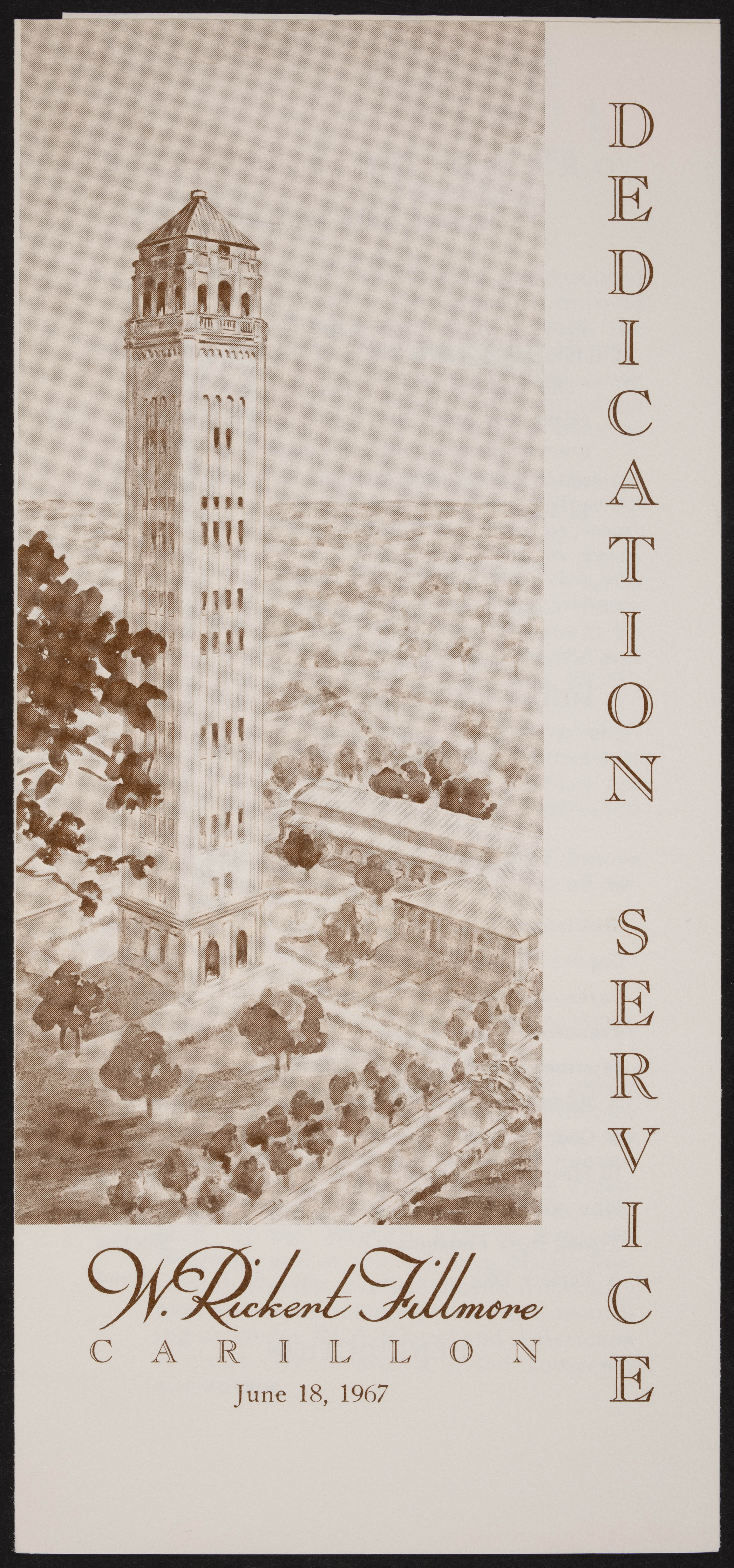 W. Rickert Fillmore Carillon Dedicated