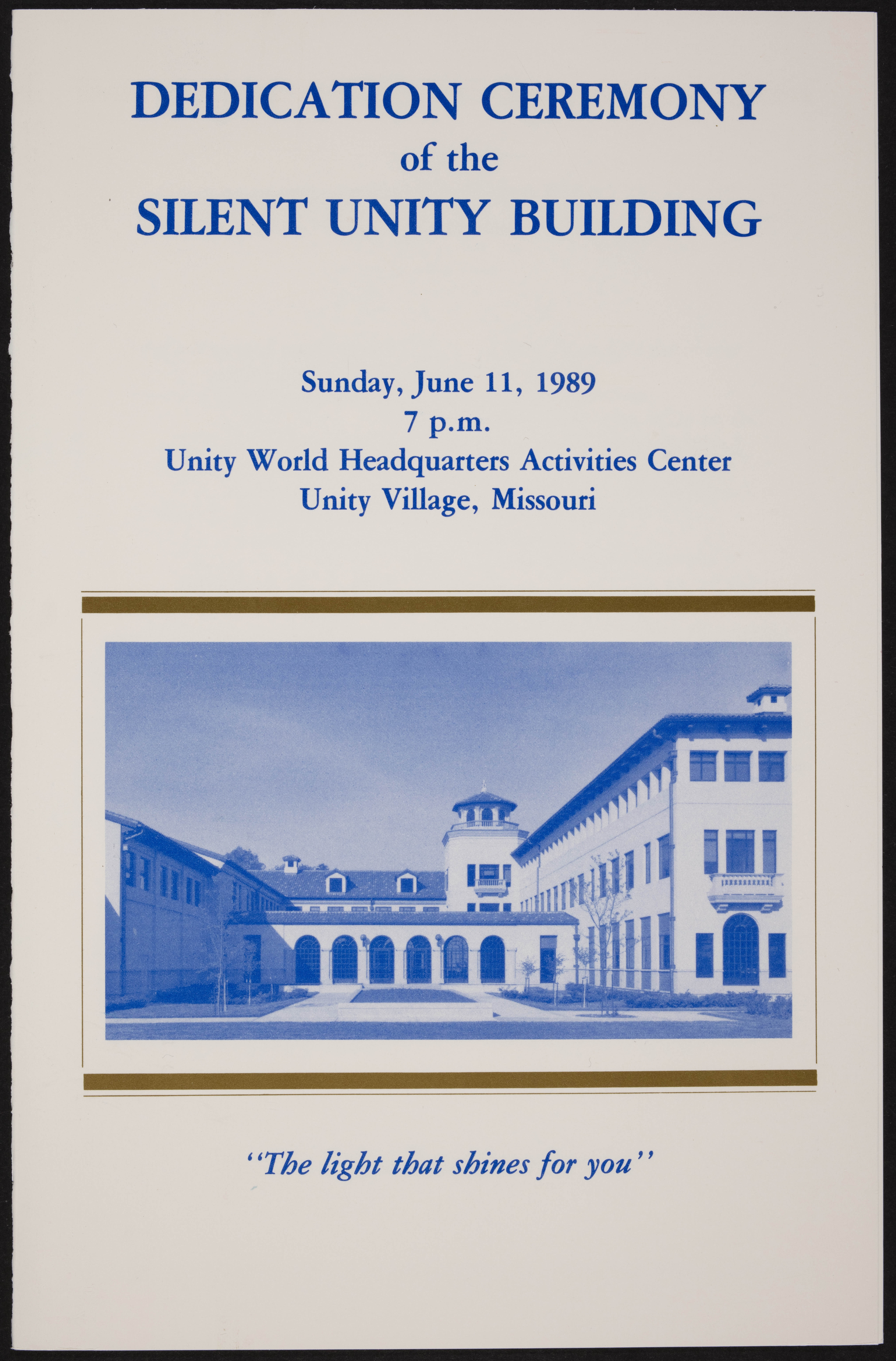 New Silent Unity Building Dedicated