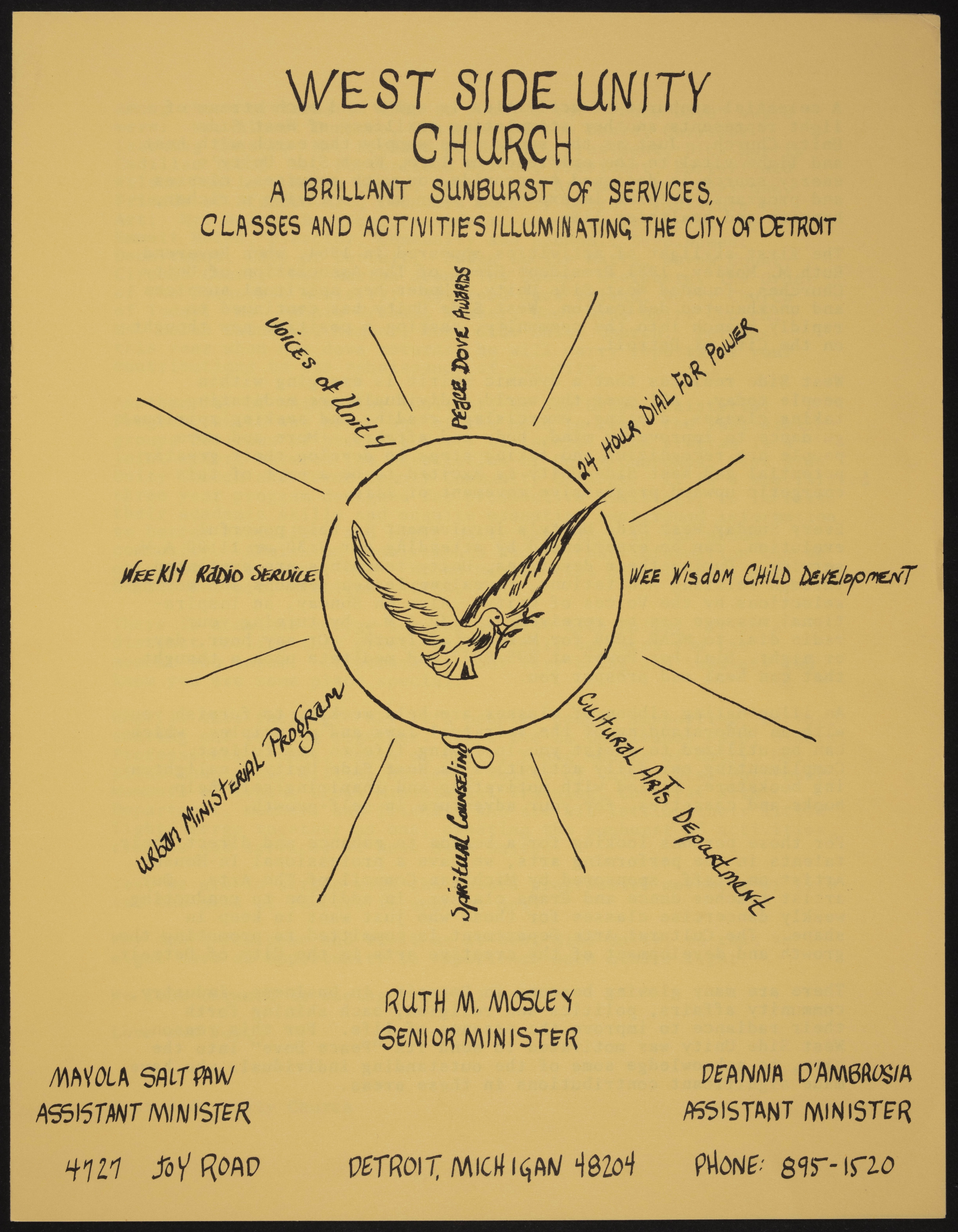 West Side Unity Church Founded in Detroit